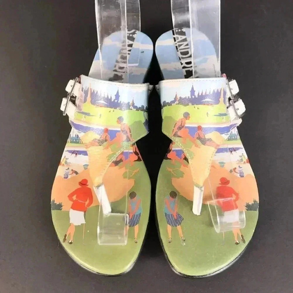 Icon leather sandals artsy  print - Picture 2 of 9